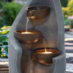 Charles Bentley Tiber Cascading Water Feature - Mains Powered in Grey - thumbnail 4