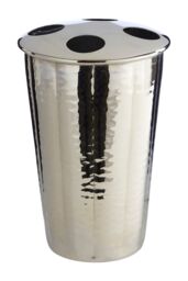 Orsina Hammered Bathroom Nickel Finish Toothbrush Holder in Silver - thumbnail 2