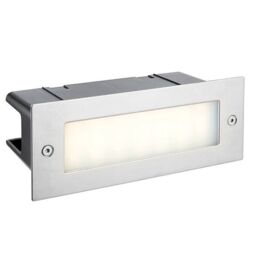 Netlighting Seina Integrated LED Outdoor Recessed Light Marine Grade Brushed Stainless Steel Frosted IP44 in Grey - thumbnail 1