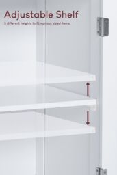 Home Discount Bath Vida Priano Mirrored 2 Door 1 Drawer With Shelves Tall Cabinet Bathroom Storage 1900 x 400 x 300 mm in White - thumbnail 4