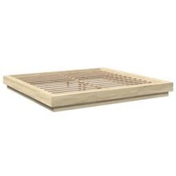 Berkfield Home Bed Frame with LED Lights without Mattress Sonoma Oak 180x200cm in Light Tan - Size: Super King - thumbnail 3