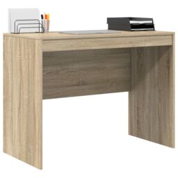 Berkfield Home Writing Desk Sonoma oak MDF with Sonoma oak veneer 100 x 50 x 76 cm in Brown - thumbnail 3