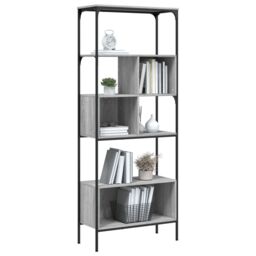 Berkfield Home Bookcase 5-Tier Grey Sonoma 76x33x188.5 cm Engineered Wood - thumbnail 4