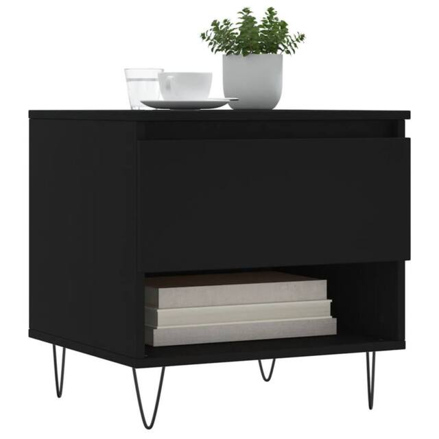 Berkfield Home Modern Coffee Table Black 50x46x50 cm Engineered Wood - Size: 50 x 46 x 50 cm - image 1