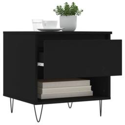 Berkfield Home Modern Coffee Table Black 50x46x50 cm Engineered Wood - Size: 50 x 46 x 50 cm - thumbnail 4
