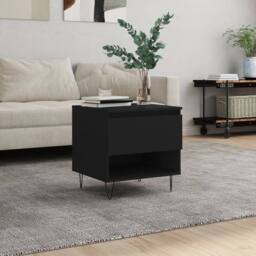 Berkfield Home Modern Coffee Table Black 50x46x50 cm Engineered Wood - Size: 50 x 46 x 50 cm - thumbnail 2