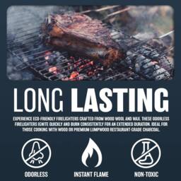 BARGAINS-GALORE 400 Pack Natural Firelighters Quick Wood Wax Wool Flame Fire Lighters - thumbnail 4