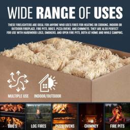 BARGAINS-GALORE 400 Pack Natural Firelighters Quick Wood Wax Wool Flame Fire Lighters - thumbnail 5