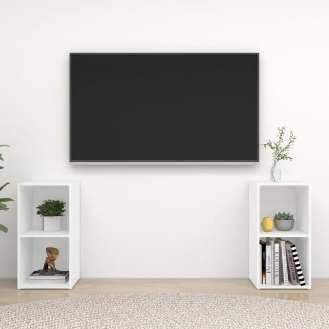 Berkfield Home TV Cabinets 2 pcs White 72x35x36.5 cm Engineered Wood - image 1
