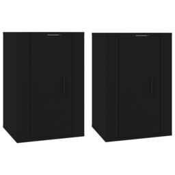 Berkfield Home Wall Mounted TV Cabinets 2 pcs Black 40x34.5x60 cm - thumbnail 2