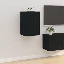 Berkfield Home Wall Mounted TV Cabinets 2 pcs Black 40x34.5x60 cm - thumbnail 4