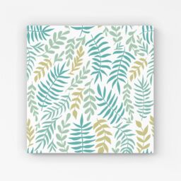Warren Reed - Designer Multicolor Leafs & Branches Canvas in Green - Size: w10 inch x h10 inch - thumbnail 1