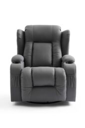 More4Homes Caesar Grey Technology Fabric Manual Recliner Rocking Swivel Heat & Massage Chair - thumbnail 2