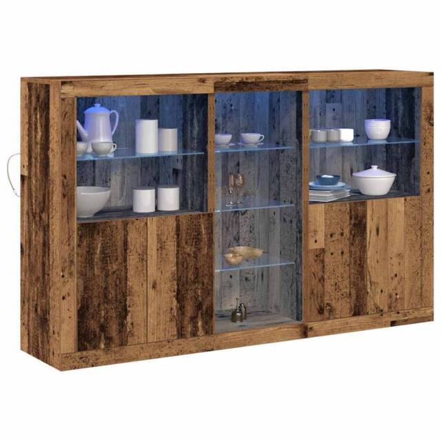 Berkfield Home Sideboard with LED Lights Old Wood 162x37x100 cm Engineered Wood in Brown - Size: 162 x 37 x 100 cm - image 1