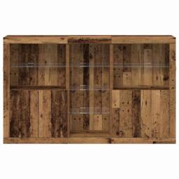 Berkfield Home Sideboard with LED Lights Old Wood 162x37x100 cm Engineered Wood in Brown - Size: 162 x 37 x 100 cm - thumbnail 6