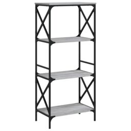 Berkfield Home Bookcase 4-Tier Grey Sonoma 59x35x132 cm Engineered Wood - Size: 59 x 35 x 132 cm - thumbnail 2