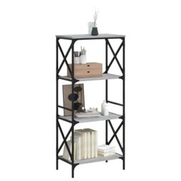 Berkfield Home Bookcase 4-Tier Grey Sonoma 59x35x132 cm Engineered Wood - Size: 59 x 35 x 132 cm - thumbnail 3