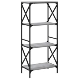 Berkfield Home Bookcase 4-Tier Grey Sonoma 59x35x132 cm Engineered Wood - Size: 59 x 35 x 132 cm - thumbnail 6