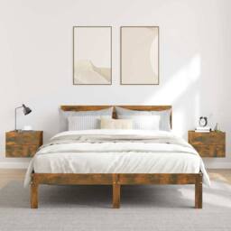 Berkfield Home Classic Bedside Cabinets 2 pcs Smoked Oak 40x30x30 cm Engineered Wood in Brown - Size: 40 x 30 x 30 cm - thumbnail 2