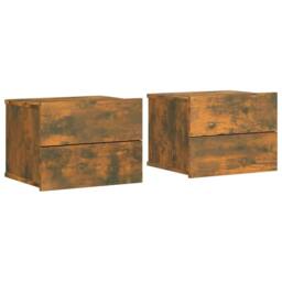 Berkfield Home Classic Bedside Cabinets 2 pcs Smoked Oak 40x30x30 cm Engineered Wood in Brown - Size: 40 x 30 x 30 cm - thumbnail 3