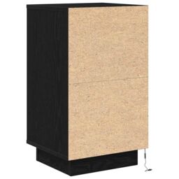 Berkfield Home Bedside Cabinet with LED Lights¬†Black 38x34x65 cm in Black - Size: 38 x 34 x 65 cm - thumbnail 9