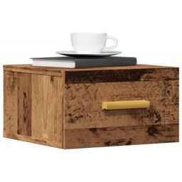 Berkfield Home Wall-mounted Bedside Cabinet Old Wood 35x35x20 cm in Brown - Size: 35 x 35 x 20 cm - thumbnail 1
