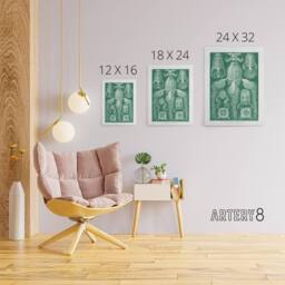 "Artery8 Cubomedusae Jellyfish Species Haeckel Botanical Canvas Wall Art in Green - Size: W18"" x H24""" - thumbnail 4