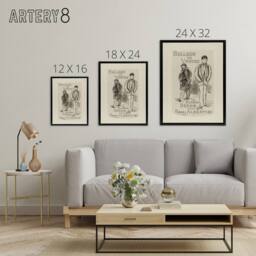 "Artery8 Ballade du Ventre Theatre Poster Steinlen Black Framed Canvas Wall Art in Beige - Size: W12"" x H16""" - thumbnail 4