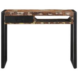 Berkfield Home Desk Multicolour 100x50x75 cm Solid Wood Reclaimed - Size: 100 x 50 x 75 cm - thumbnail 2