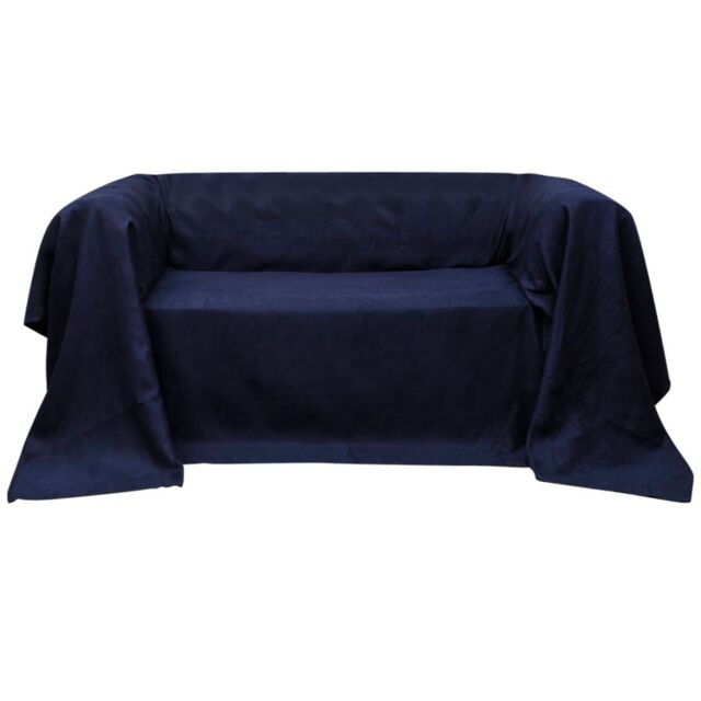 Berkfield Home Micro-suede Couch Slipcover Navy Blue 140 x 210 cm - image 1