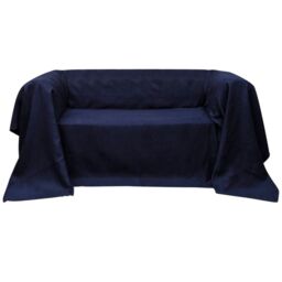 Berkfield Home Micro-suede Couch Slipcover Navy Blue 140 x 210 cm