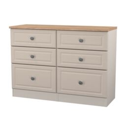 Ready Assembled 2 U Surrey 6 Drawer Midi Chest (Ready Assembled) in Taupe - Size: Large - thumbnail 4
