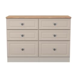 Ready Assembled 2 U Surrey 6 Drawer Midi Chest (Ready Assembled) in Taupe - Size: Large - thumbnail 2
