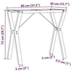Berkfield Home Dining Table Legs Y-Frame 80x40x73 cm Steel in Black - Size: 80 x 40 x 73 cm - thumbnail 9