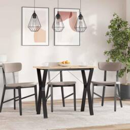 Berkfield Home Dining Table Legs Y-Frame 80x40x73 cm Steel in Black - Size: 80 x 40 x 73 cm - thumbnail 3