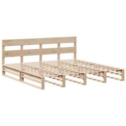 Berkfield Home Bed Frame without Mattress 180x200 cm Super King Solid Wood Pine in Natural - thumbnail 3