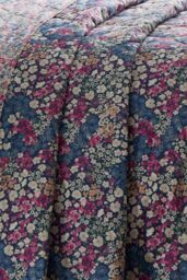 Dreams & Drapes 'Bessie' Ditsy Floral Print Quilted Bedspread in Navy - thumbnail 2
