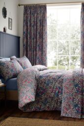 Dreams & Drapes 'Bessie' Ditsy Floral Print Quilted Bedspread in Navy - thumbnail 3