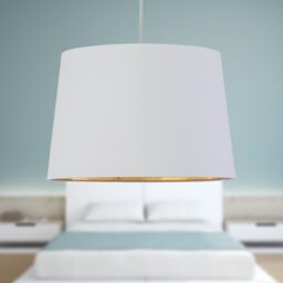 First Choice Lighting Set of 2 Zoey - White with Gold Inner Easy Fit Pendant or Lamp Shades - thumbnail 6