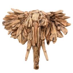 Naturecraft Resin Driftwood Collection Large Elephant Head Wall Art in Brown - thumbnail 2