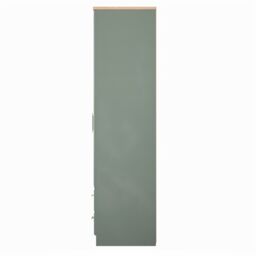 Ready Assembled 2 U Norfolk Tall 2 Door 2drw Mirrored Wardrobe (Ready Assembled) in Pale Green - thumbnail 2
