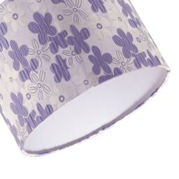 Happy Homewares Chic Floral Round Drum Fabric Lamp Shade with Lilac & White Daisies - Size: 10 inches - thumbnail 3