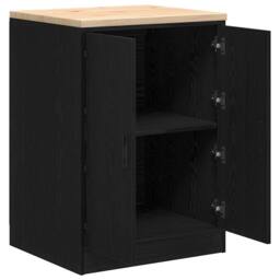 Berkfield Home Durable Garage Storage Cabinet Black 60x51x85 cm Solid Wood Pine - Size: 60 x 51 x 85 cm - thumbnail 5