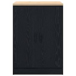 Berkfield Home Durable Garage Storage Cabinet Black 60x51x85 cm Solid Wood Pine - Size: 60 x 51 x 85 cm - thumbnail 6