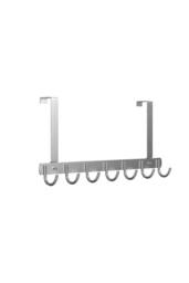 KDMD Stainless Steel Over Door Towel Rack Hooks 7 Hooks Non Slip in Silver