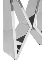 Orsina Modern Design Wing Base End Table, Wing Base Design Metal End Table in Silver - thumbnail 4