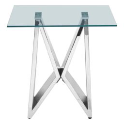 Orsina Modern Design Wing Base End Table, Wing Base Design Metal End Table in Silver - thumbnail 6
