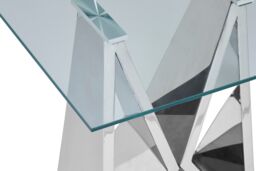 Orsina Modern Design Wing Base End Table, Wing Base Design Metal End Table in Silver - thumbnail 5