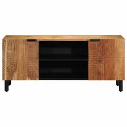 Berkfield Home TV Cabinet 105x33x46 cm Solid Wood Acacia in Brown - Size: 105 x 33 x 46 cm - thumbnail 3