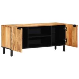 Berkfield Home TV Cabinet 105x33x46 cm Solid Wood Acacia in Brown - Size: 105 x 33 x 46 cm - thumbnail 1